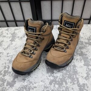 REI Waterproof Hiking Boots Mens Size 7.5 Tan Leather Gore-Tex Outdoor